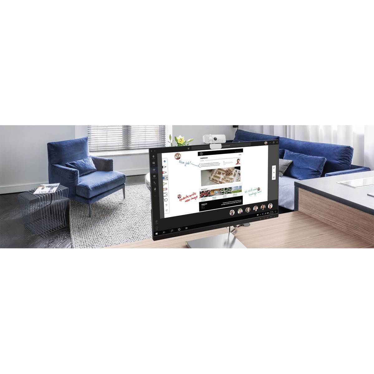 Lenovo 300 FHD Webcam with Full Stereo Dual Built-in Mics | FHD 1080P 2.1 Megapixel CMOS Camera with USB |Ultra-Wide 95° Lens, 4X Digital Zoom | 360 Rotation | Flexible Mount | Cloud Grey