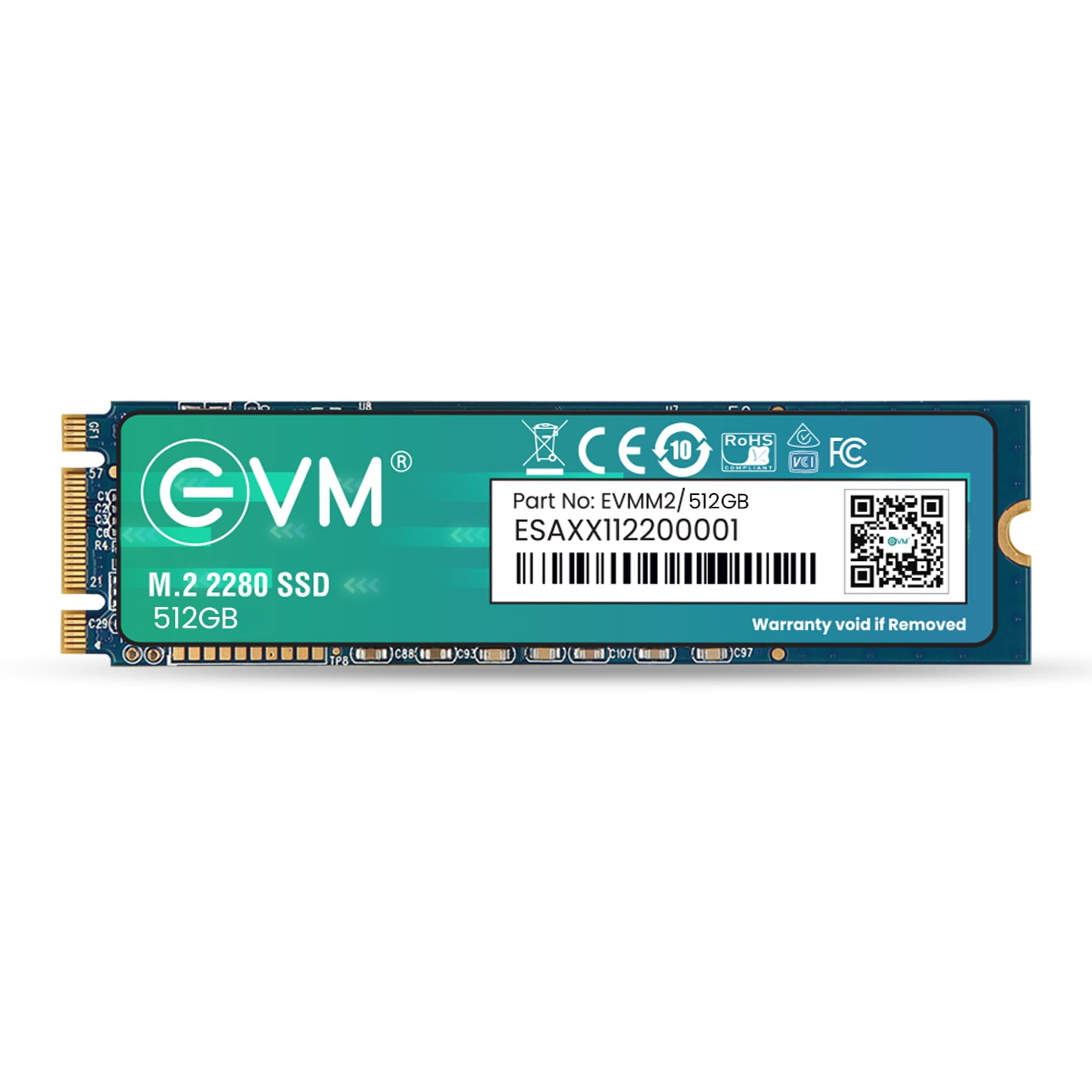 EVM 128GB M.2 (2280) SATA Internal SSD - 520MB/s Read & 370MB/s Write - 5-Year Warranty (EVMM2/128GB)