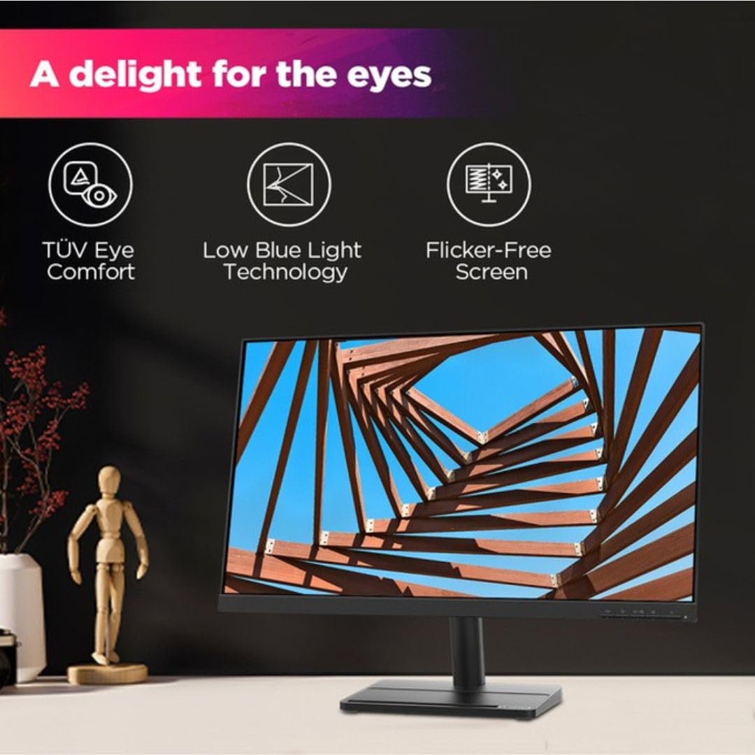 Lenovo L-Series 68.58 cm (27 inch) FHD IPS Ultraslim Monitor |16.7 Mn Colors, 75Hz, 4ms, AMD FreeSync, HDMI, TUV Eye Comfort & Low Blue Light, Smart Display Customization Artery - L27e-30