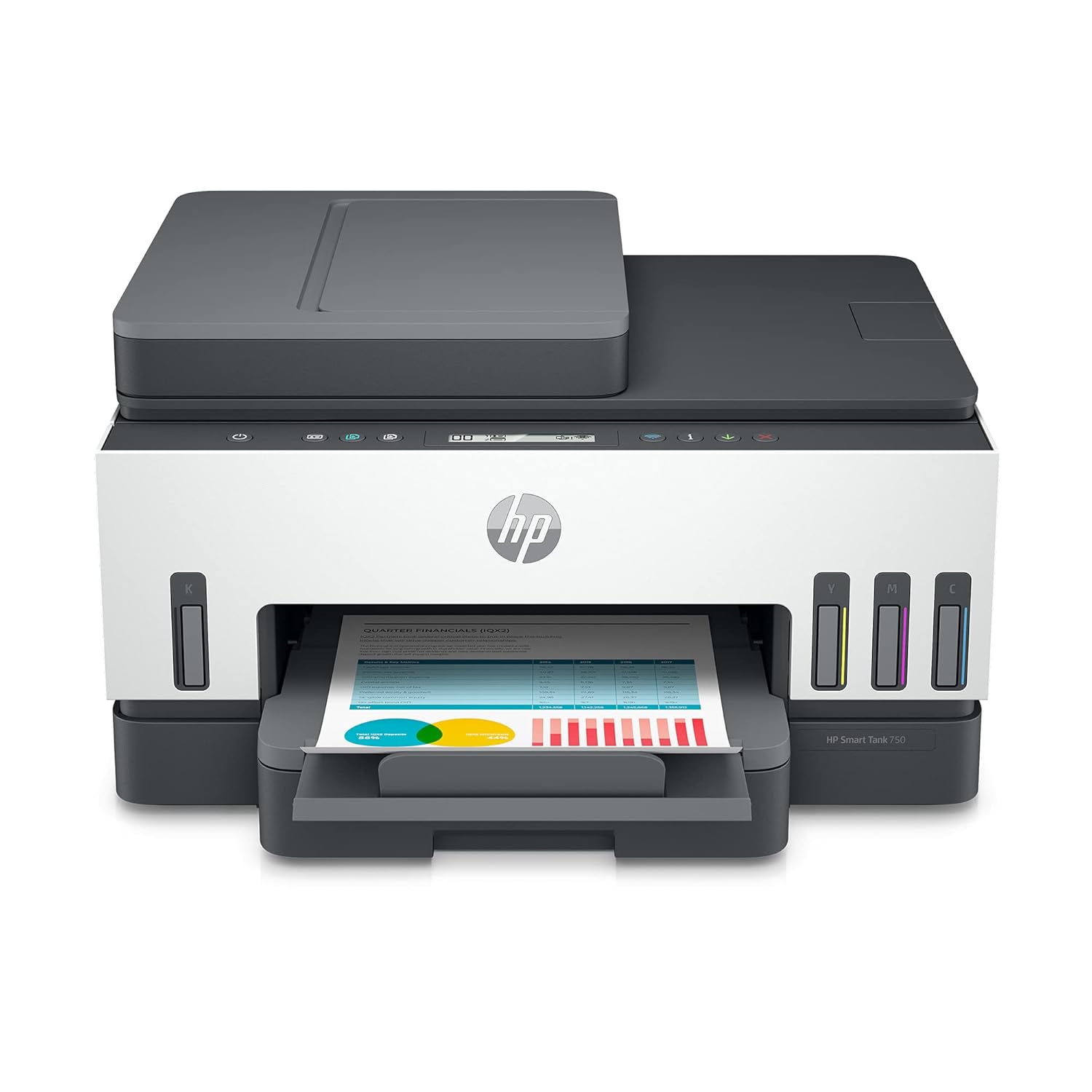 HP Smart Tank 750 All-in-One Auto Duplex WiFi Colour Printer with ADF, Print, Scan & Cope for Office with ADF, Multicolor