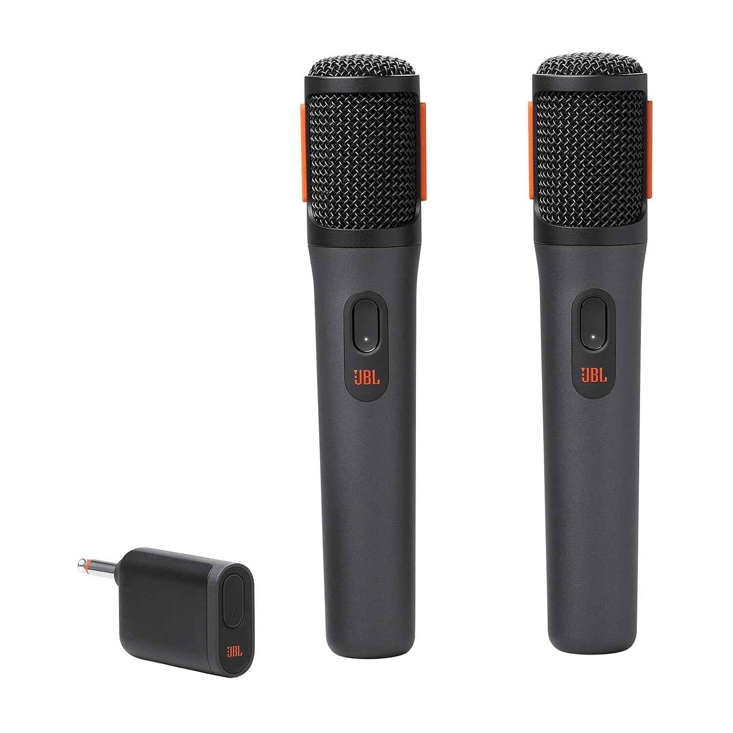 JBL Partybox Wireless Microphone for JBL Partybox Speakers with Wireless Dongle, Stable 2.4GHz Connection, Up to 20 Hours Playtime, 2 Mics in the Box (Black)