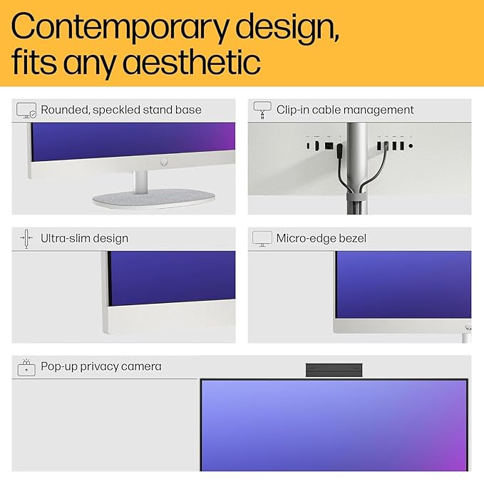 HP All-in-One PC 13th Gen Intel Core i5 27" (68.6cm) FHD 16GB RAM, 1TB SSD, Intel UMA Graphics, 710 White Wireless Keyboard and Mouse Combo (Windows 11 Home, MSO 21, Shell White, 6.72 Kg) 27-cr0407in - Zapnet.in