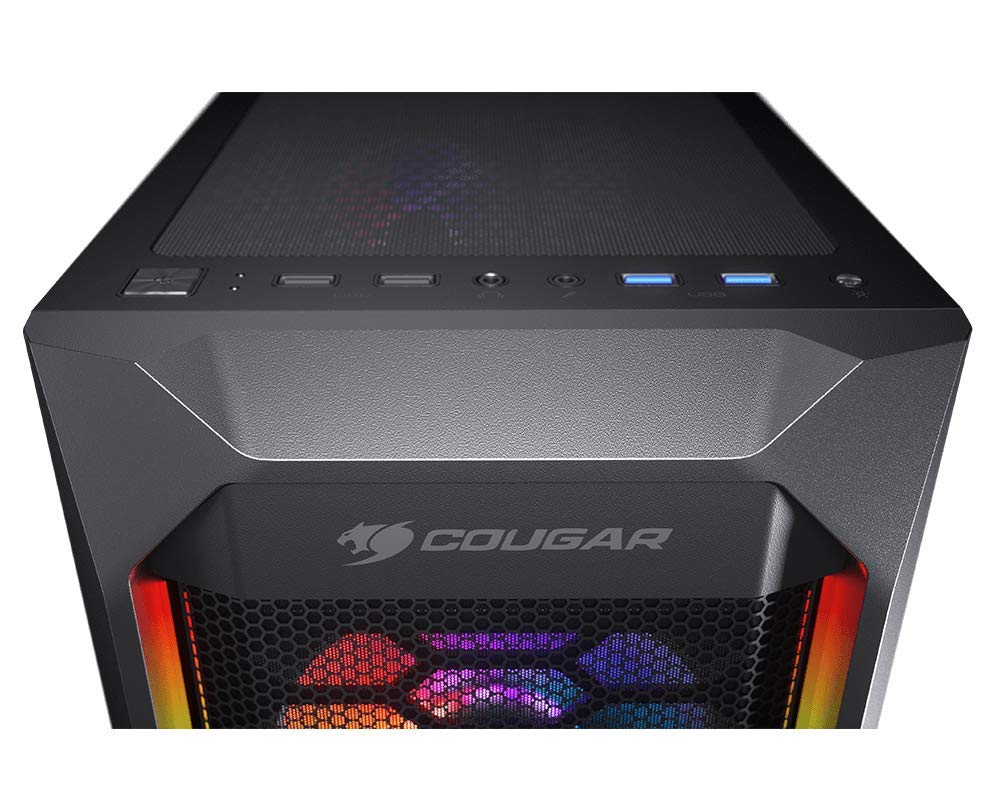 Cougar MX410 Mesh-G RGB Powerful Airflow and Compact Mid-Tower Case (Black)