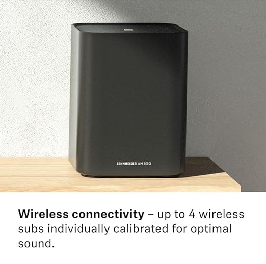 SENNHEISER AMBEO Sub for TV&Music- Immersive 3D Surround Sound-Thundering Deep Bass down to 27 Hz - 8" Subwoofer with a 350W Class D Amplifier - Compatible with AMBEO Soundbar family. 2 Years Warranty - Zapnet.in