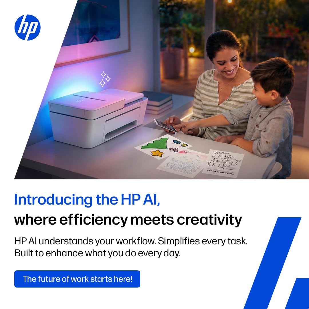 HP AI Capable Ink Advantage 4388 Dual Band WiFi (up to 10X Faster) Colour Printer Print/Scan/Copy with ADF Ideal for Home/Small Office