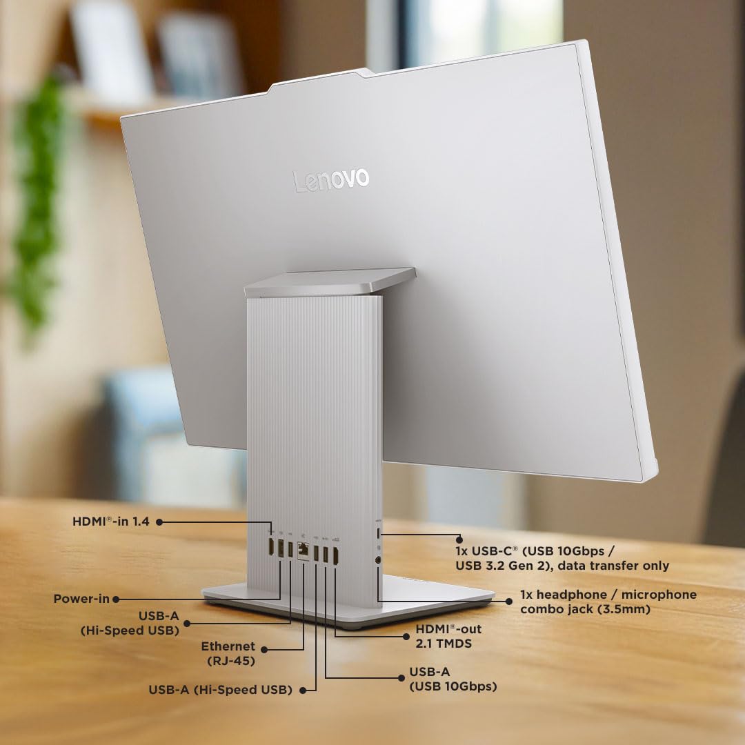Lenovo IdeaCentre AIO Intel Core i5 13420H 27" FHD IPS 3-Side Edgeless All-in-One Desktop with Alexa Built-in (16GB/1TB SSD/Win11/Office 2021/5.0MP+IR Camera/Wireless EOS Keyboard & Mouse), F0HM003CIN