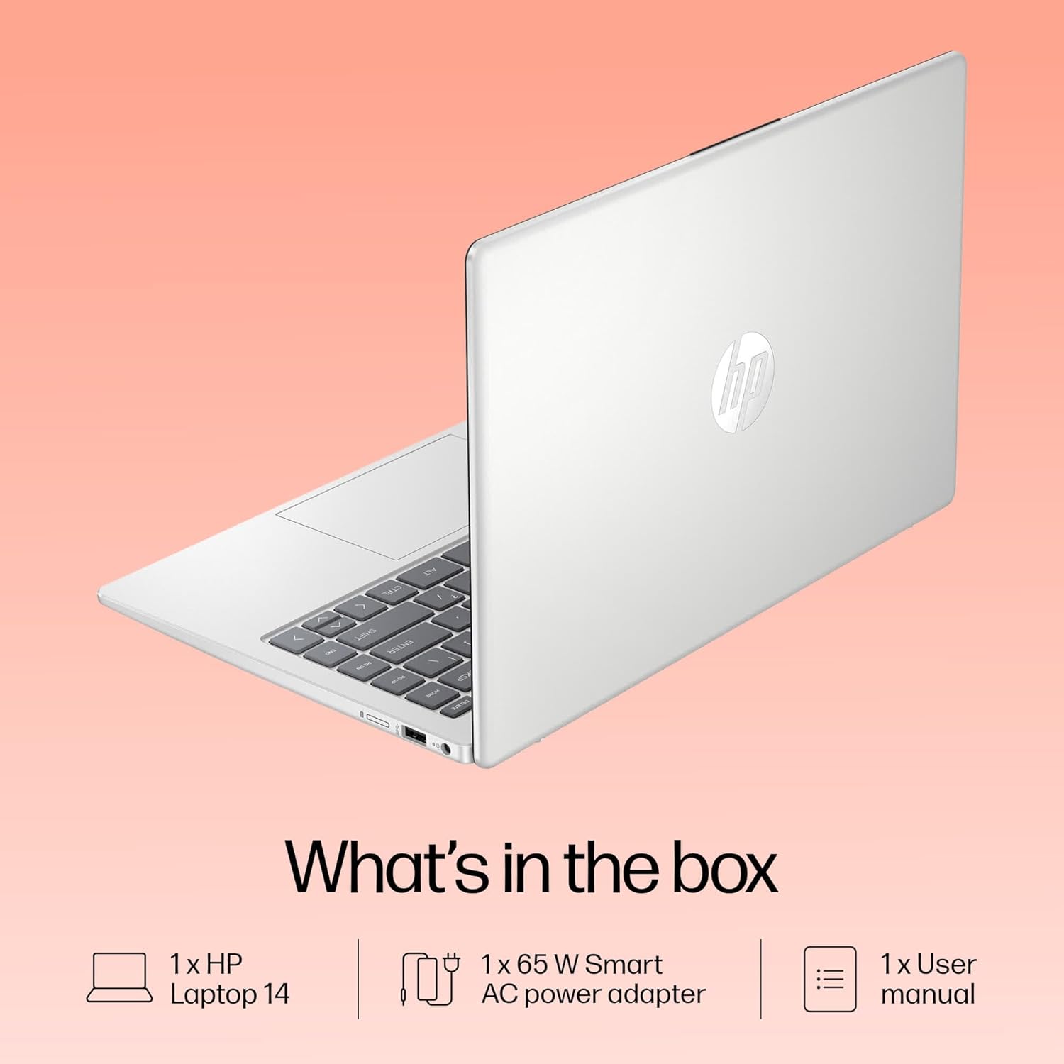 HP 14, 13th Gen Intel Core i5-1335U, 16GB DDR4, 512GB SSD, (Win 11, Office 21, Silver, 1.4kg), Anti-Glare, IPS, 14-inch(35.6cm) FHD Laptop, Intel Iris Xe Graphics, FHD Camera, Backlit KB, gr0001TU