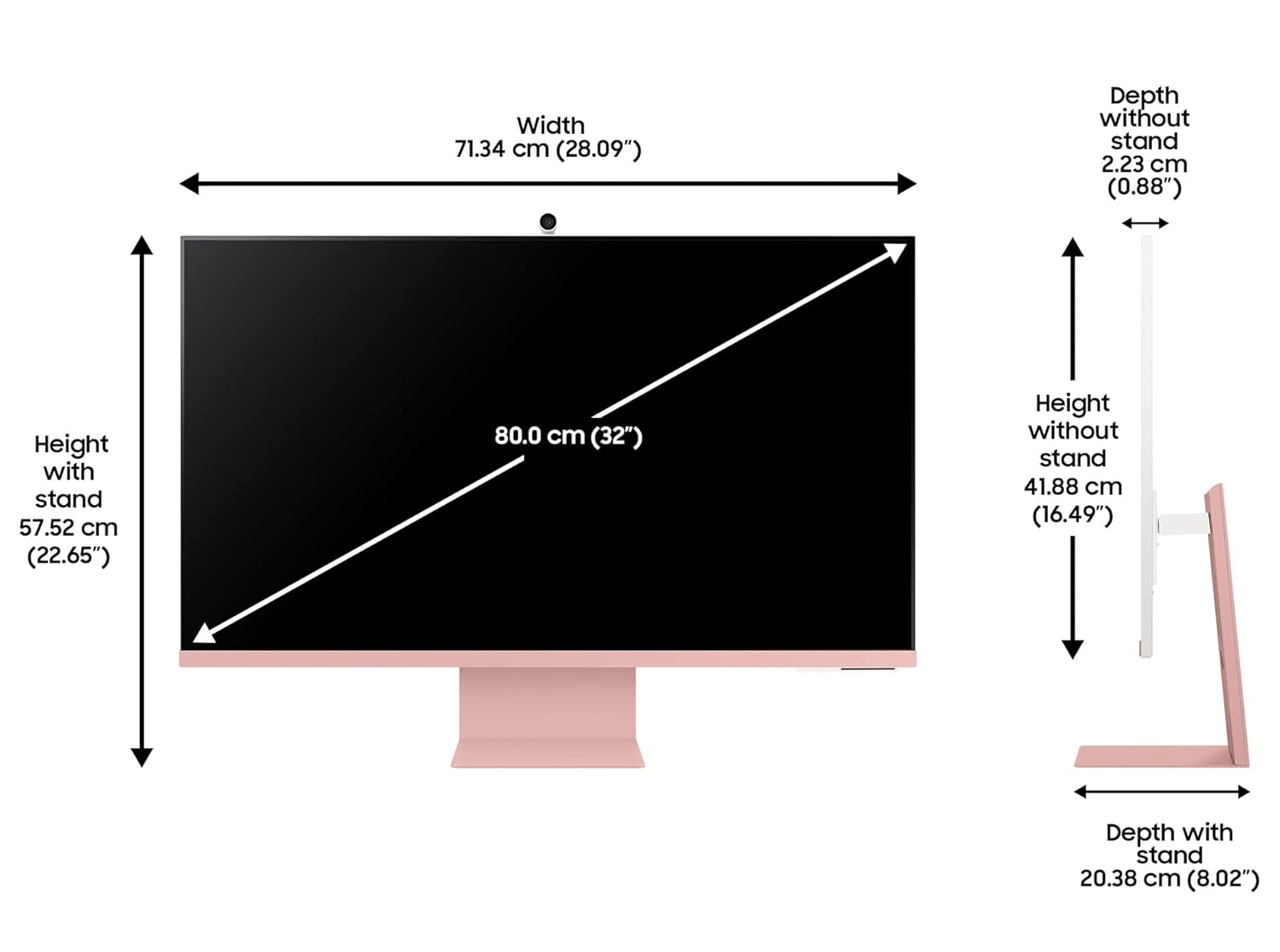 (Renewed) Samsung 32-Inch(80Cm) 3840 X 2160 Pixels M8 4K UHD Smart Monitor, Wireless Webcam, Type-C, Smart TV apps, TV Plus, Office 365, Dex, Apple Airplay, BT, IOT, Speakers, Remote (LS32BM80PUWXXL, Pink)