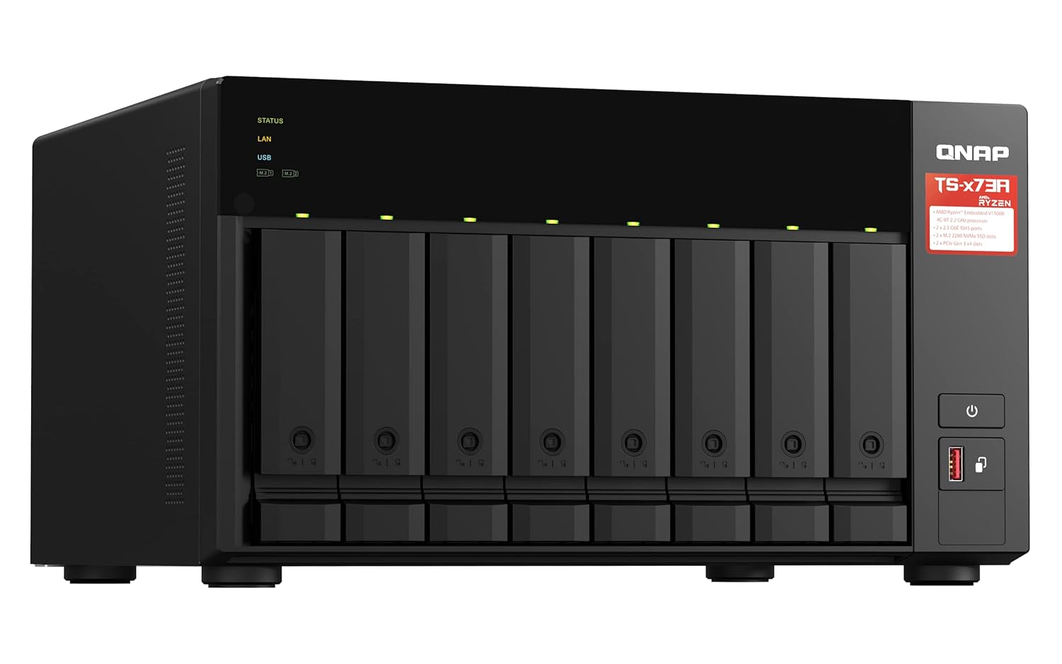 QNAP TS-873A-8G 8 Bay High-Performance NAS with 2 x 2.5GbE Ports and Two PCIe Gen3 Slots