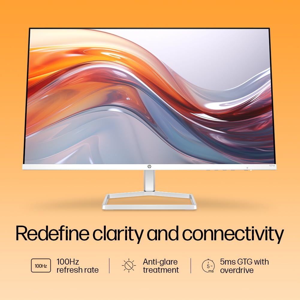 HP Series 5 27 inch FHD Height Adjust Monitor - 527sh,27inch(68.6 cm),FHD(1920 x 1080),300 nits, Eye Ease,Anti-Glare,Height Adjustable,4.15kg