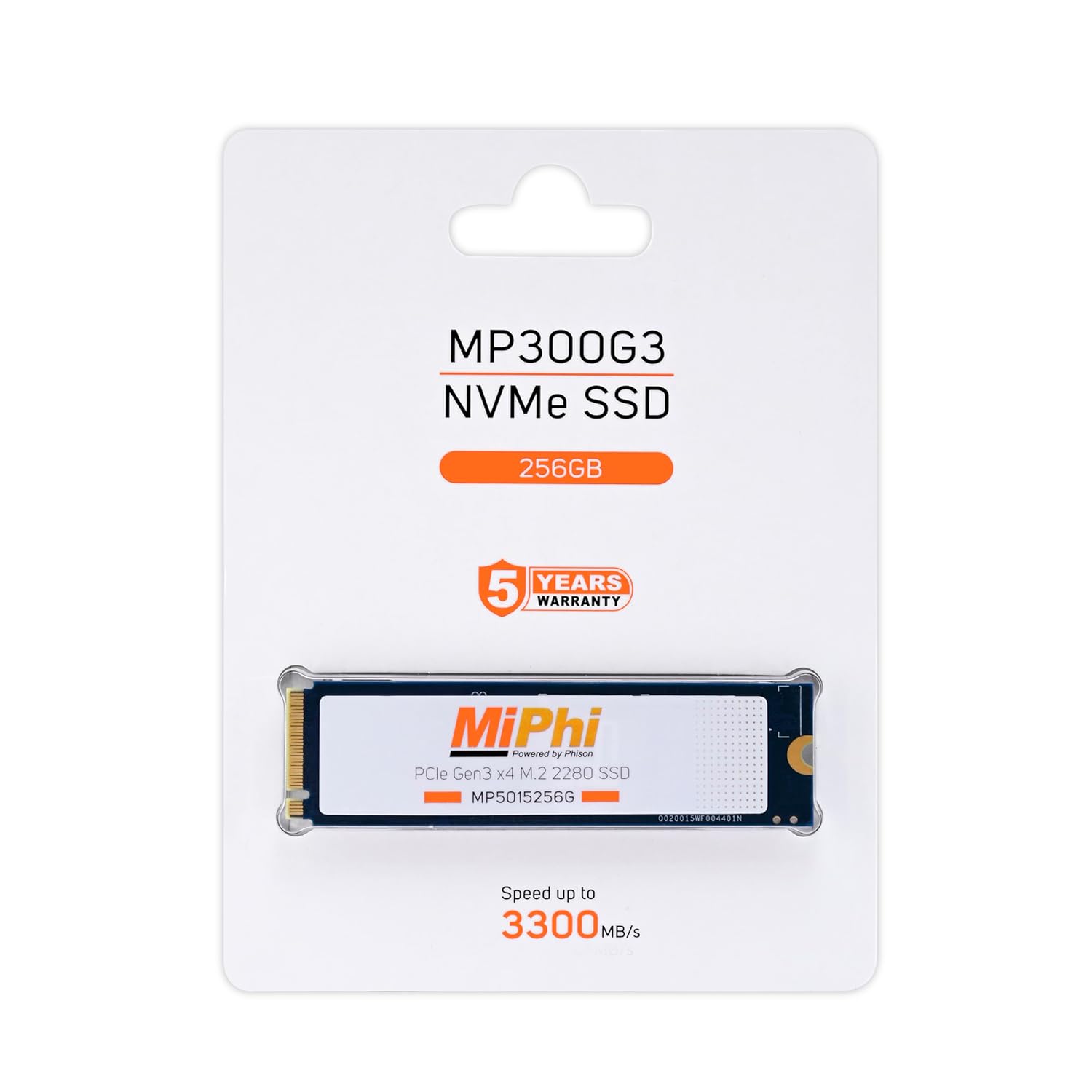 MP300G3 NVMe 256GB, Upto 3300MB/s, 5 Y Warranty, PCIe Gen 3 NVMe M.2 (2280), Internal Solid State Drive (SSD)