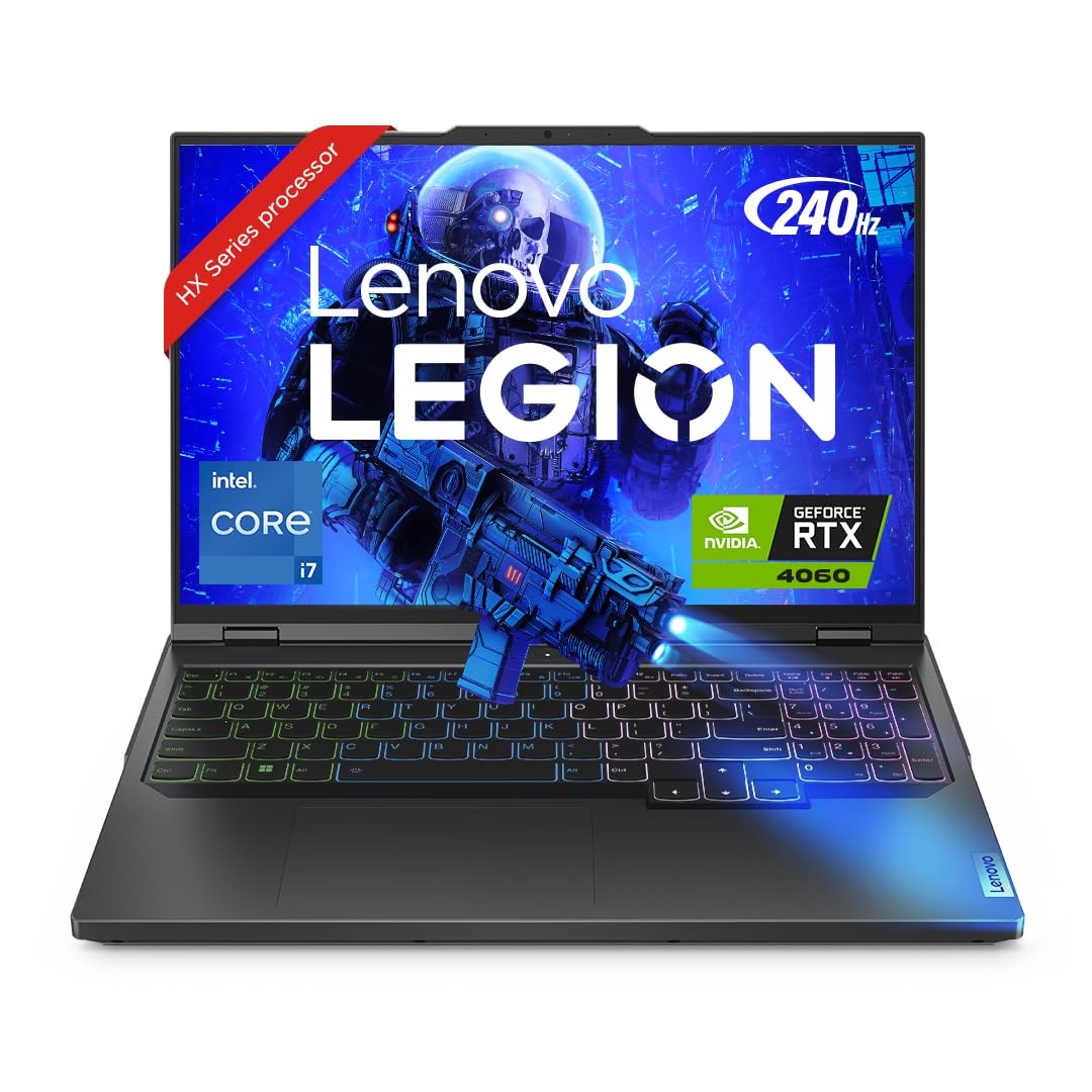 Lenovo Legion Pro 5 Intel Core i7-14650HX 16" (40.64cm) WQXGA IPS 500Nits 240Hz Gaming Laptop (16GB/1TB SSD/Win 11/Office 2021/NVIDIA RTX 4060 8GB/100% DCI-P3/3 Month Game Pass/Grey/2.5Kg), 83DF003NIN