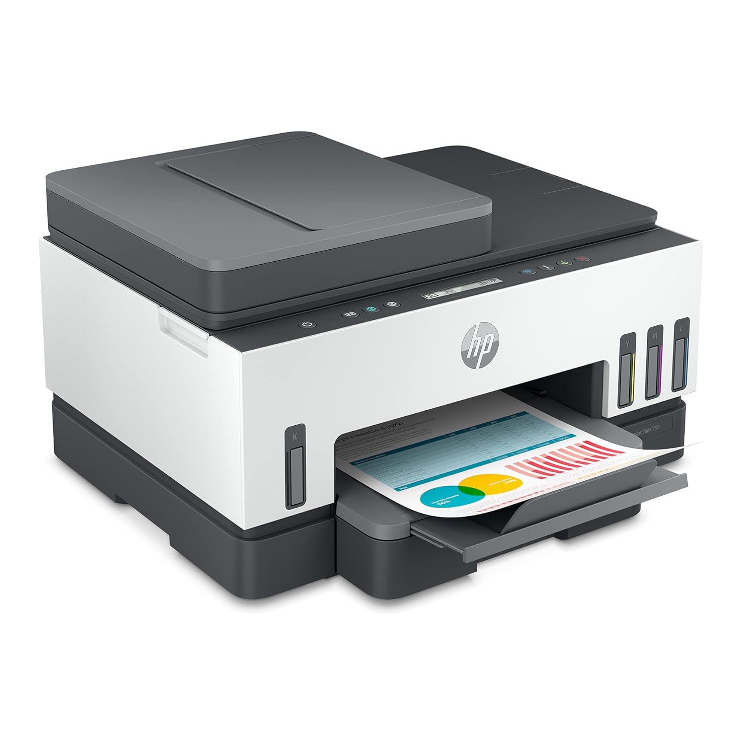 HP Smart Tank 750 All-in-One Auto Duplex WiFi Colour Printer with ADF, Print, Scan & Cope for Office with ADF, Multicolor