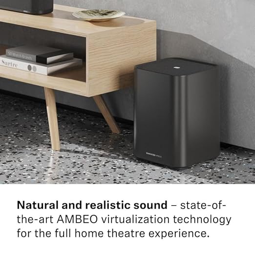 SENNHEISER AMBEO Sub for TV&Music- Immersive 3D Surround Sound-Thundering Deep Bass down to 27 Hz - 8" Subwoofer with a 350W Class D Amplifier - Compatible with AMBEO Soundbar family. 2 Years Warranty - Zapnet.in