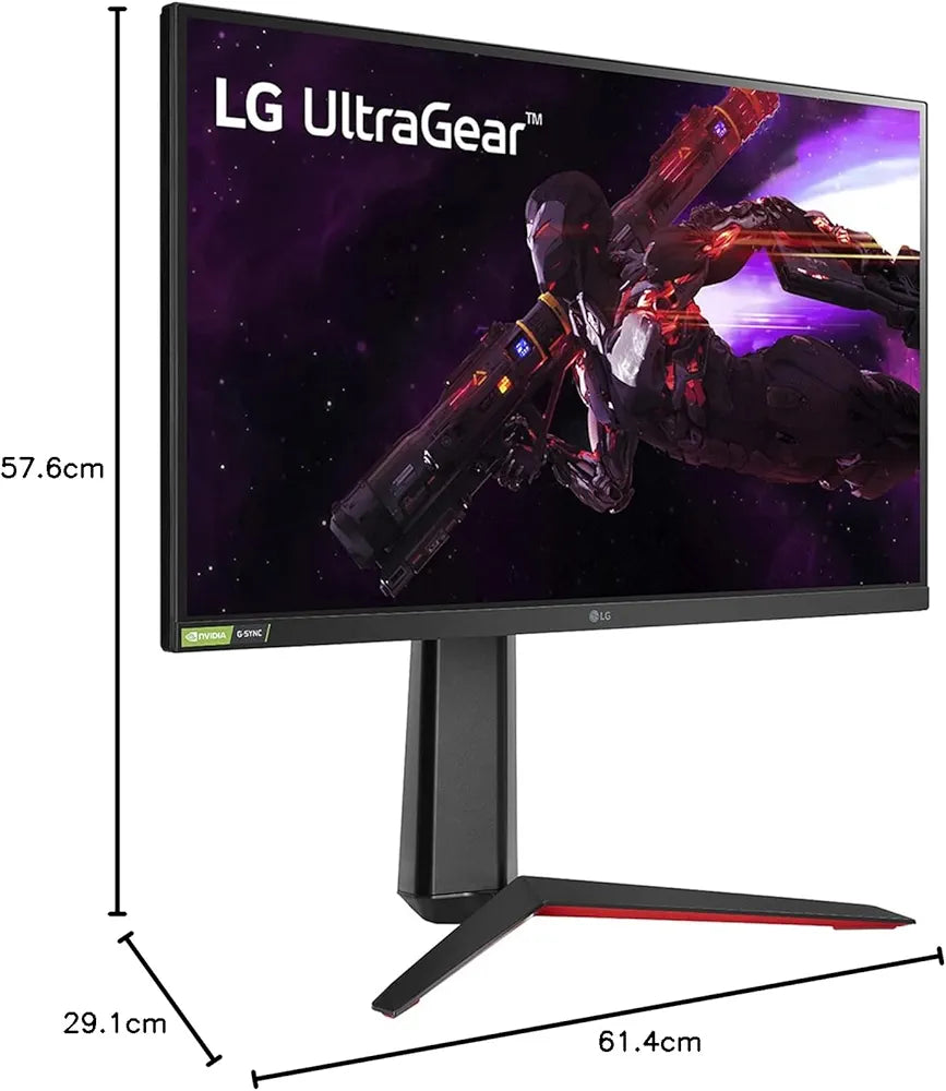 LG Ultragear QHD Nano IPS  165 Hz, 180 Hz 1ms, Nvidia G-Sync Compatible, FreeSync Premium, VESA Display HDR 400, HDMI, Gaming Monitor 27GP850 2560 x 1440 Pixels, Black