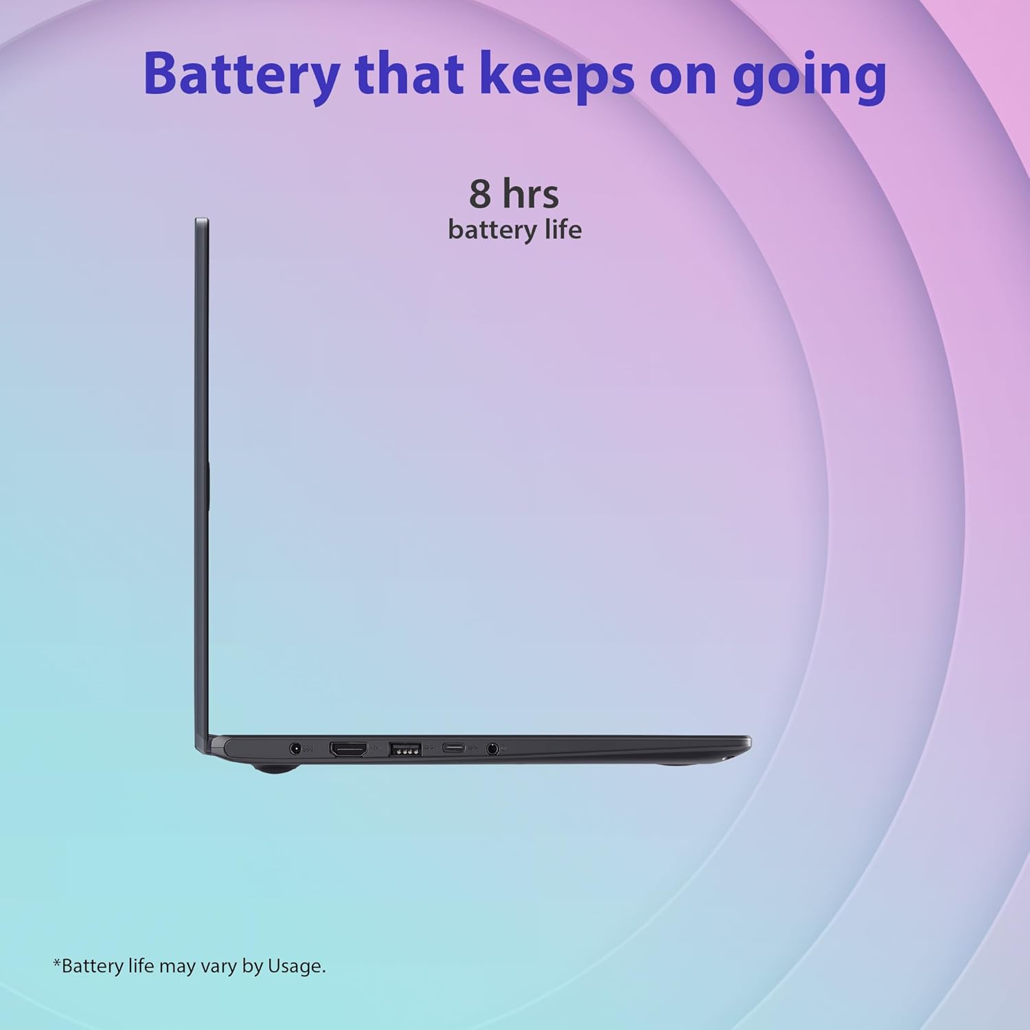 ASUS Vivobook Go 14 (2023), 14" (35.56 cm) FHD (1920 x 1080) 16:9, Intel Celeron N4500, Thin and Light Laptop (8GB RAM/256GB SSD/Integrated Graphics/Windows 11 Home/Black/1.3 Kg), E410KA-EK013W