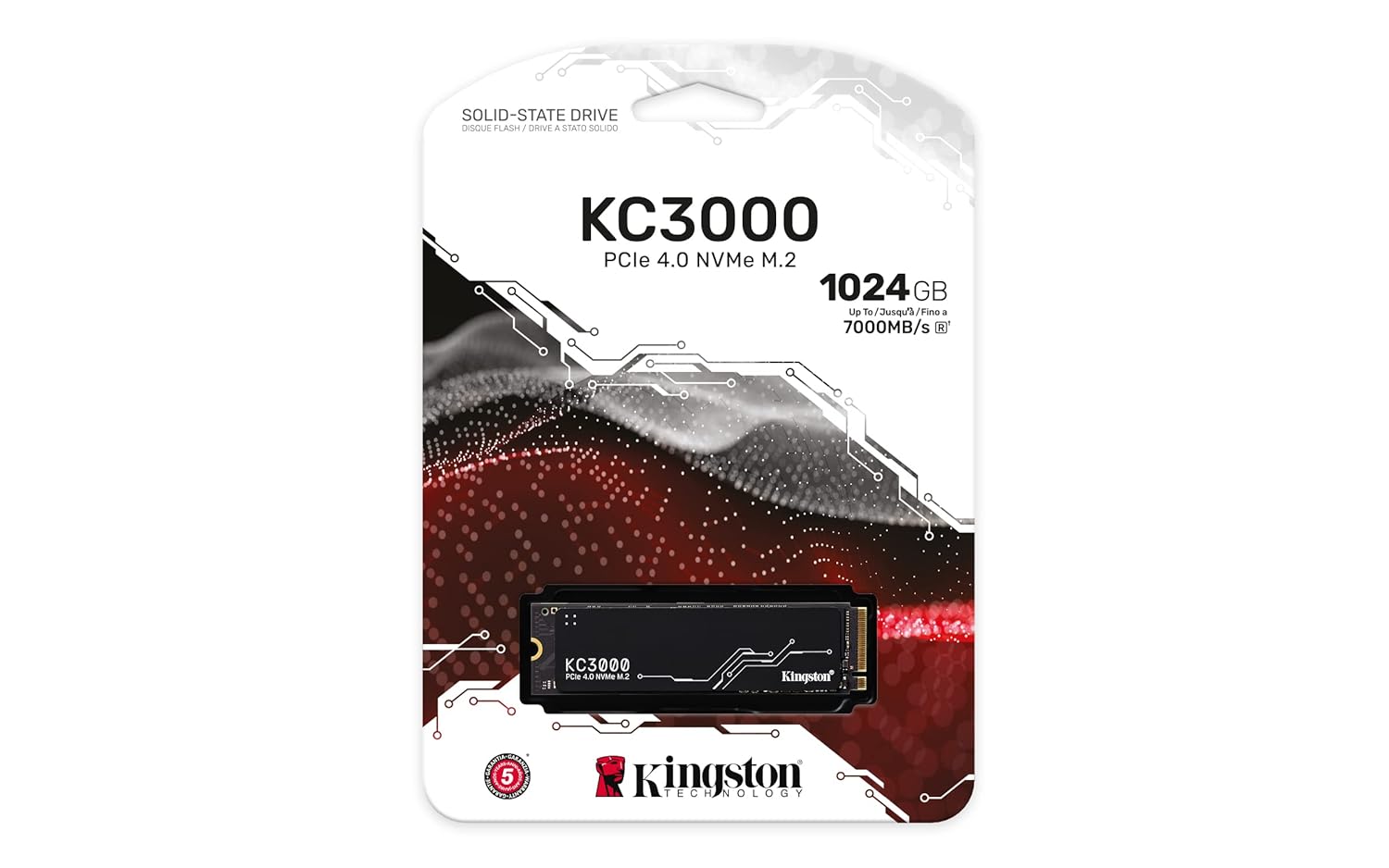 Kingston Kc3000 Pcie 4.0 Nvme M.2 Ssd - High-Performance Storage for Desktop and Laptop Pcs -Skc3000S/1024G, 7,000Mb/S Read, 6,000Mb/S Write, Black, USB