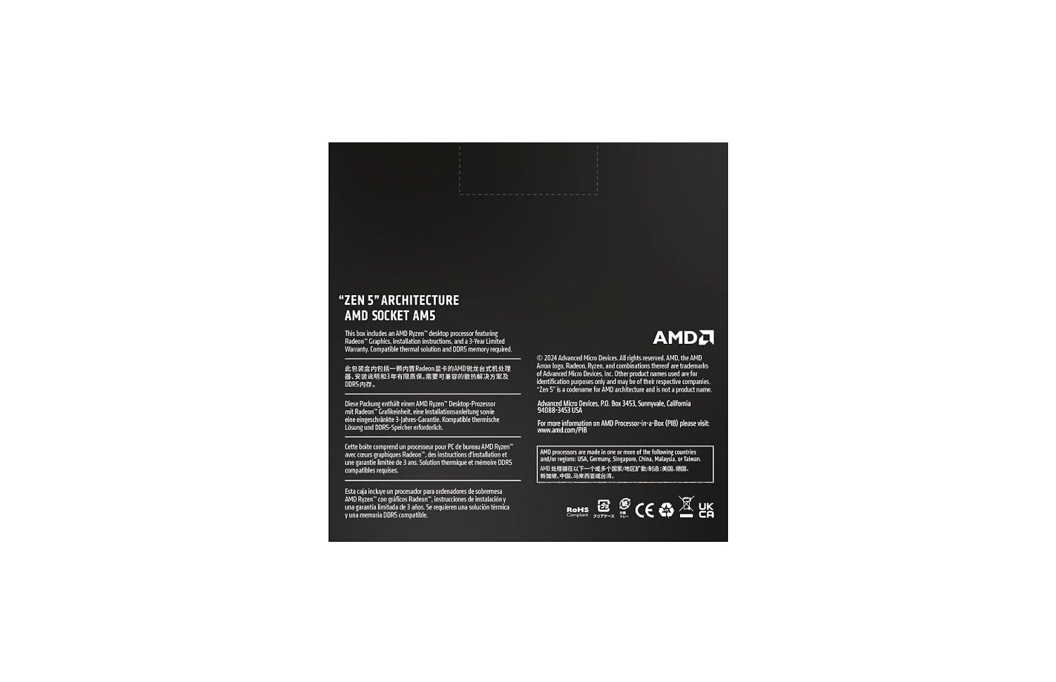 AMD Ryzen 9 9950X Desktop Processor Zen 5 Architecture with Integrated Radeon Graphics, 16 cores 32 Threads 64MB Cache, Base Clock 4.3GHz Upto 5.7GHz AM5 Socket, System Memory DDR5-100-100001277WOF