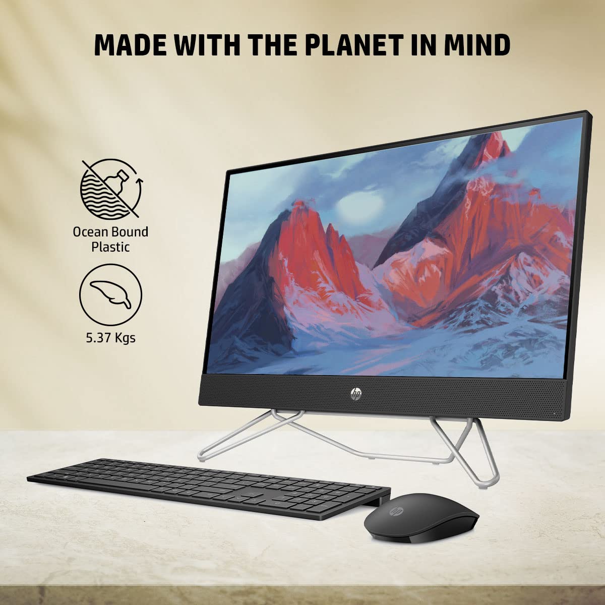 HP All-in-One PC 12th Gen Intel Core i3-1215U 24-inch(60.5 cm) FHD Desktop (8GB/512GB/Win 11/Wireless Keyboard and Mouse Combo/IR Privacy Camera/Intel UHD Graphics/MSO/Jet Black) 24-cb1802in - Zapnet.in