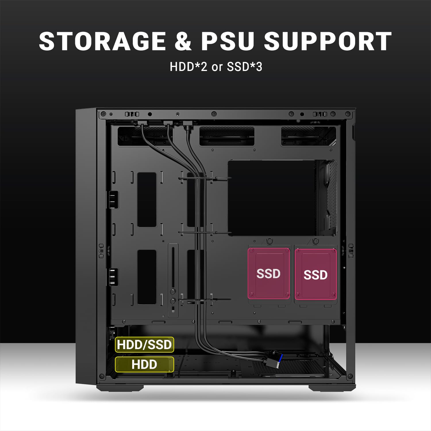 Ant Esports Titan Core 360 Mid-Tower Computer Case/Gaming Cabinet - Black | Support E-ATX, ATX, Micro-ATX, Mini-ITX | Pre-Installed 4 ARGB Fans