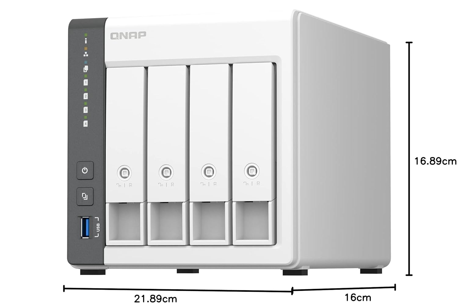 QNAP TS-433-4G 4 Bay NAS with Quad-core Processor, 4 GB DDR4 RAM and 2.5GbE + GbE LAN Network (Diskless) White