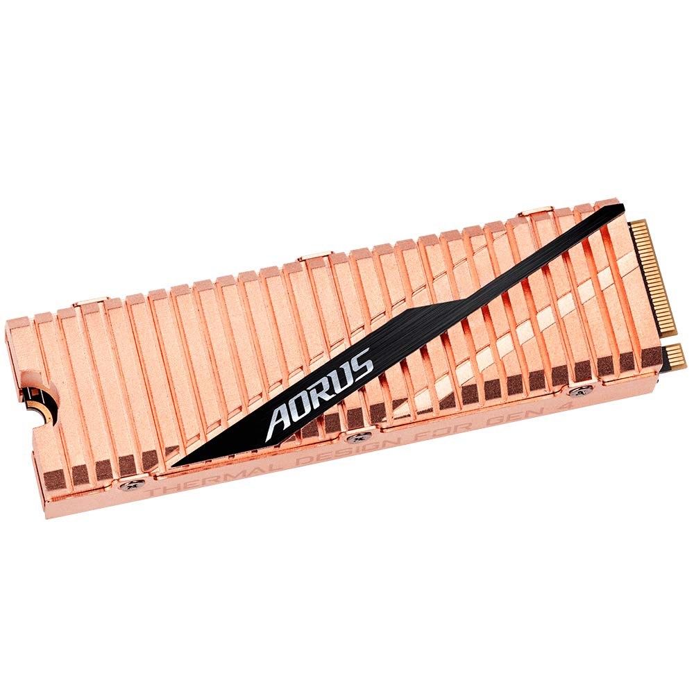 GIGABYTE AORUS NVMe Gen4 M.2 2TB PCI-Express 4.0 Interface High Performance Gaming, Full Body Copper Heat Spreader, Toshiba 3D NAND, DDR Cache Buffer, 5 Year Warranty SSD GP-ASM2NE6200TTTD
