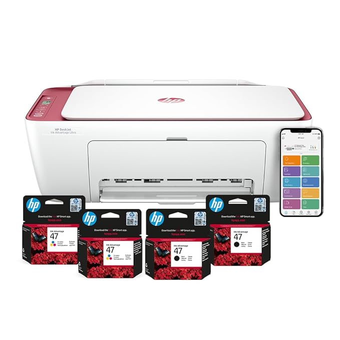 HP Ink Advantage Ultra 4929 Colour USB Print, Copy, Scan, Self Reset WiFi, Smart App Setup, Print Per Page Cost Starting at 44Paise/Page with 2 Additional Sets of Inks, Ideal for Home, White - Zapnet.in
