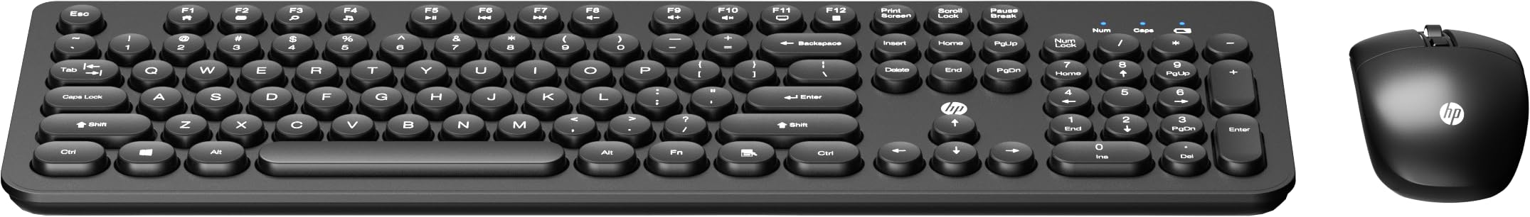 HP KM200 Wireless Mouse and Keyboard Combo, Full-Size Ergonomic Design, 3 Button and Built-in Scroll Wheel, 2.4 GHz Wireless connectio, 3 Years Warranty (7J4G8AA)