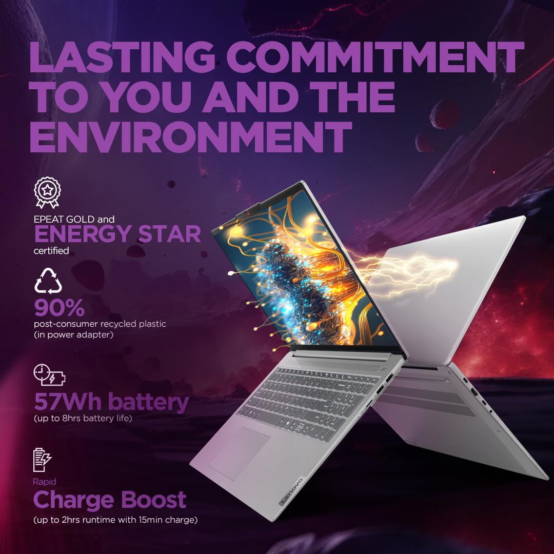 Lenovo IdeaPad Slim 5 Intel Core Ultra 7 155H Built-in AI 16" (40.64cm) WUXGA-IPS 300Nits Thin & Light Laptop (16GB/1TB SSD/Win 11/100% sRGB/MSO/1Yr ADP Free/3 Month Game Pass/Grey/1.8Kg), 83DC008VIN