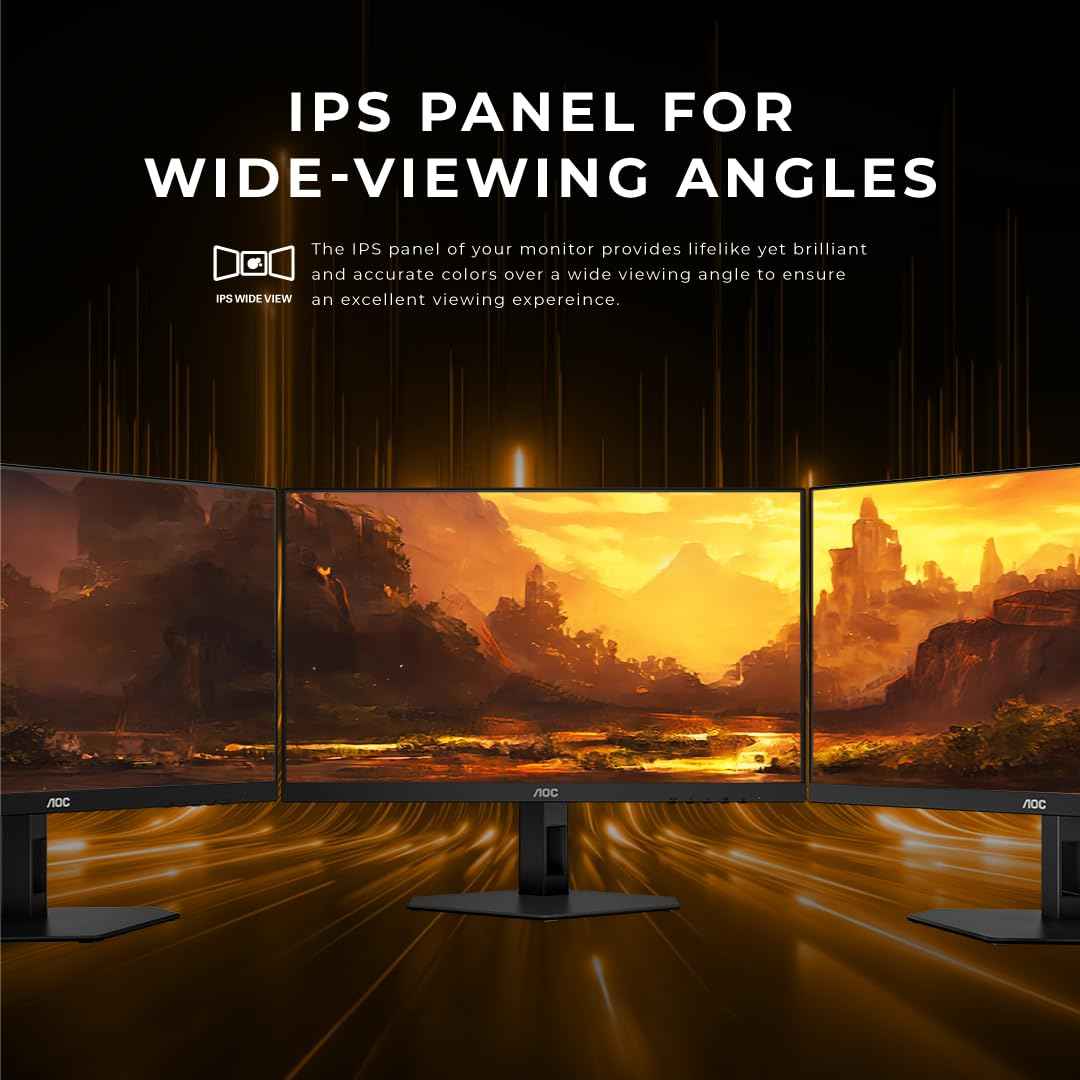 AOC 27G4E 27 Inch Gaming Monitor 1920x1080 Fast IPS, 180Hz Refresh Rate, Color Gamut-sRGB 128%, HDR10, 0.5ms (MPRT), Adaptive Sync, HDMI 2.0 & Display Port Connectivity, 178° Wide Viewing Angle