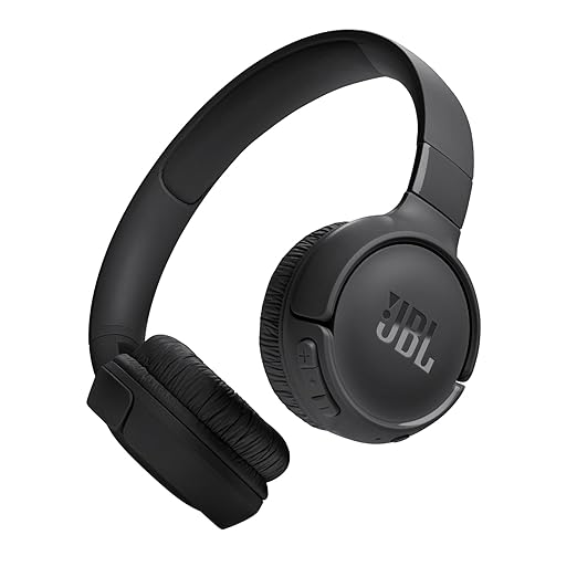 JBL Tune 520BT Wireless On Ear Headphones with Mic, Upto 57H Battery, Speed Charge : 5 Min Charge Gives Up to 3H of Playback, Multipoint Connect, Customizable Bass with Headphones App, BT 5.3 (Black) - Zapnet.in