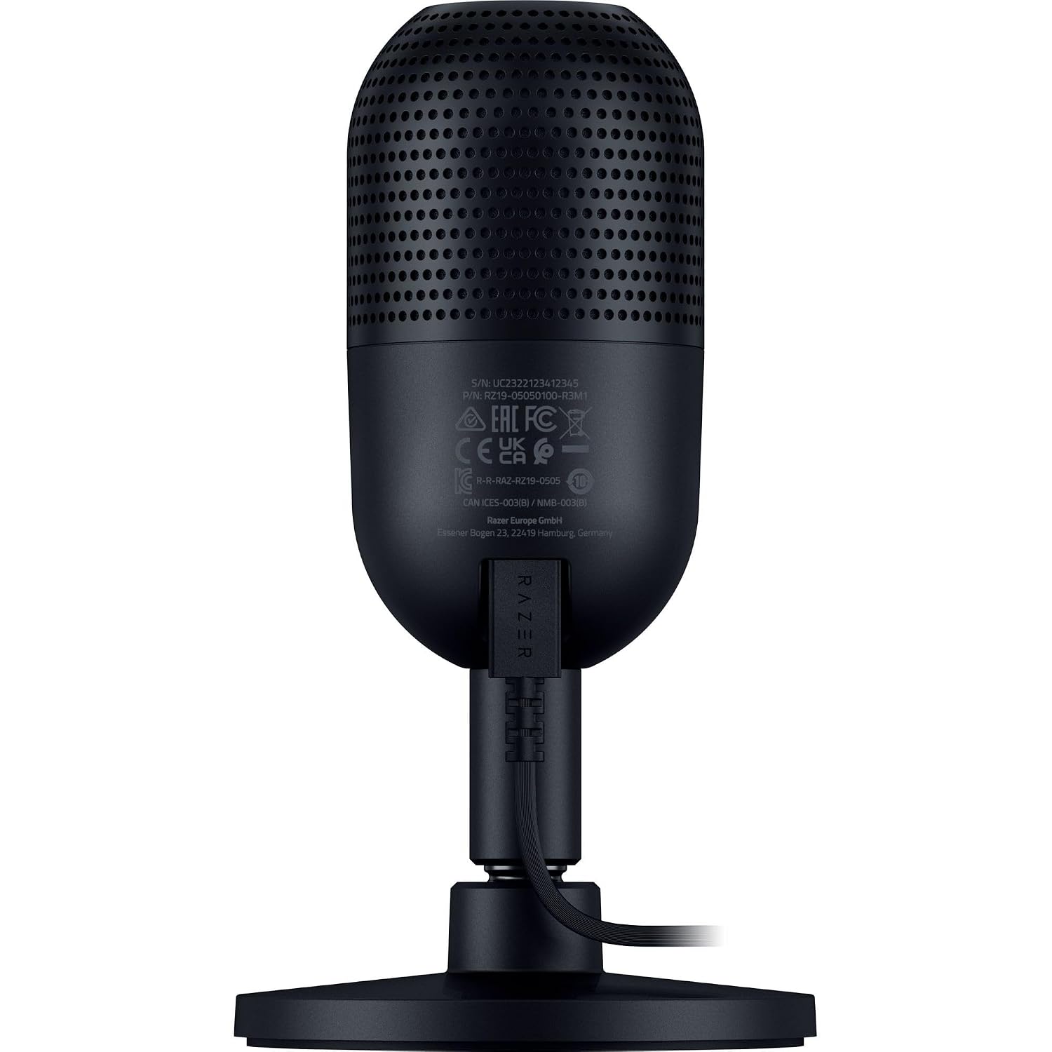Razer Seiren V3 Mini USB Microphone: Condenser Mic - Supercardioid Pickup Pattern - Tap-to-Mute Sensor with LED Indicator - Shock Absorber - Ultra Compact - PC, Discord, OBS Studio, XSplit - Black