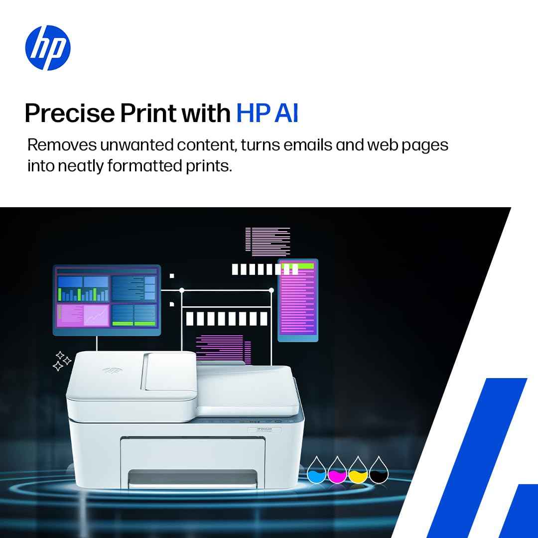 HP AI Capable Ink Advantage 4388 Dual Band WiFi (up to 10X Faster) Colour Printer Print/Scan/Copy with ADF Ideal for Home/Small Office