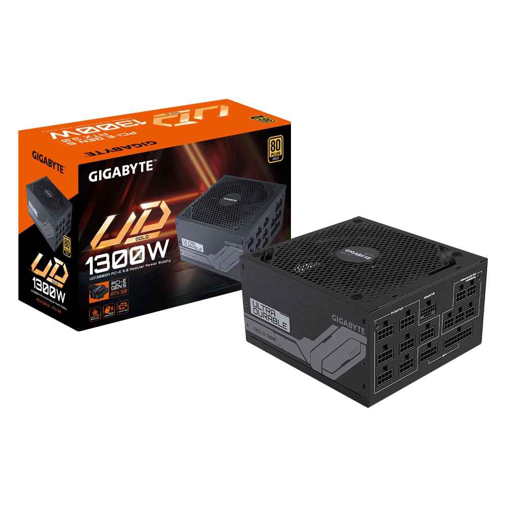 GIGABYTE GP-UD1300GM PG5 1300W ATX Power Supply | Fully Modular | 80 Plus Gold | PCIe 5.0 Ready | High Power Output