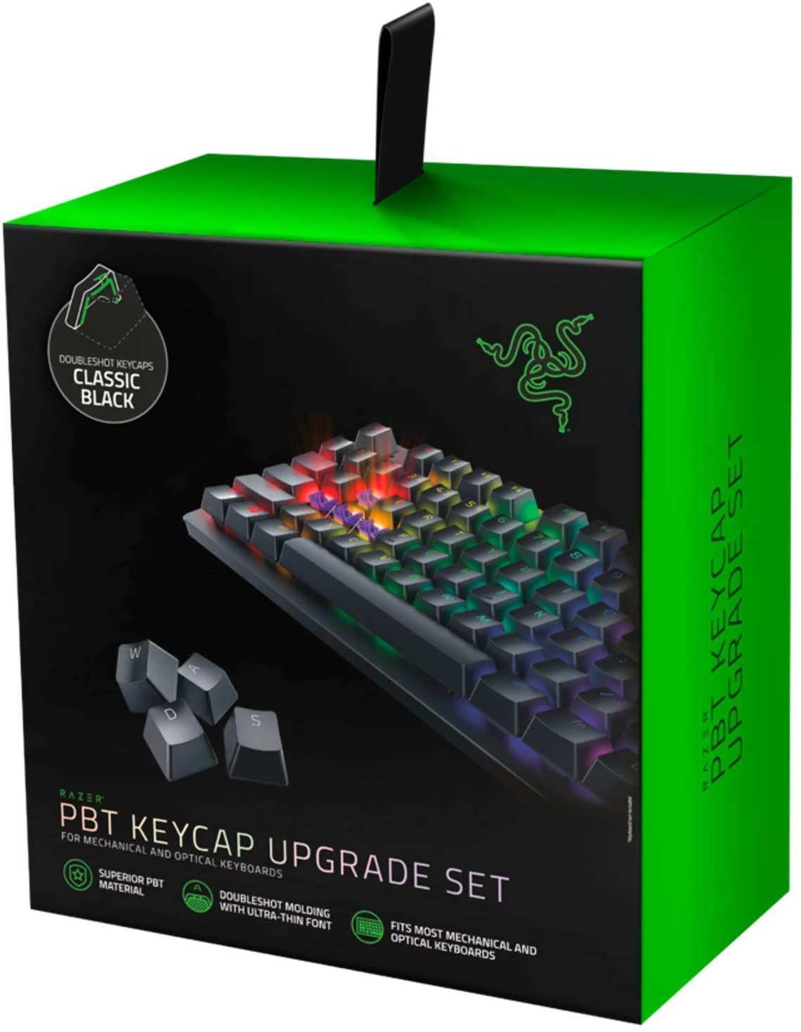 Razer Doubleshot PBT Keycap Upgrade Set for Mechanical and Optical Keyboards - Compatible with Standard 104/105 US and UK Layouts - Green -RC21-01490400-R3M1