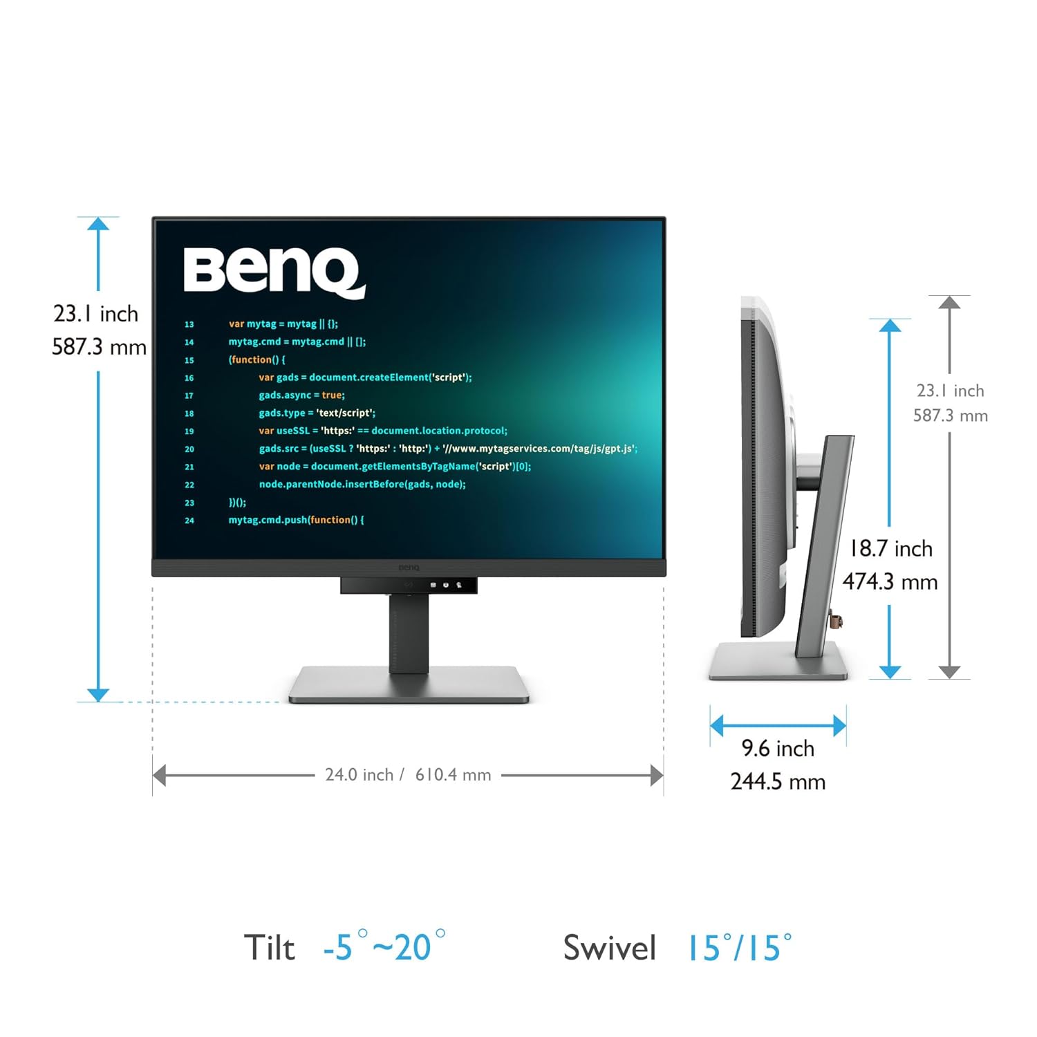 BenQ RD280U 28.2” 4K+ 3840x2560 3:2 Special Ratio Programming Monitor with Backlight| 90W USB Type-C|Advanced Coding Modes|Fine-Coated Panel| Night Hours Protection|Coding HotKey|Ergonomic Design