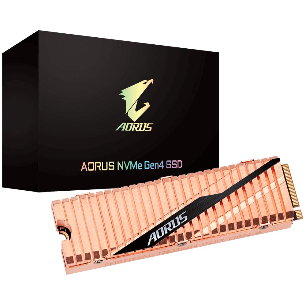GIGABYTE AORUS NVMe Gen4 M.2 2TB PCI-Express 4.0 Interface High Performance Gaming, Full Body Copper Heat Spreader, Toshiba 3D NAND, DDR Cache Buffer, 5 Year Warranty SSD GP-ASM2NE6200TTTD