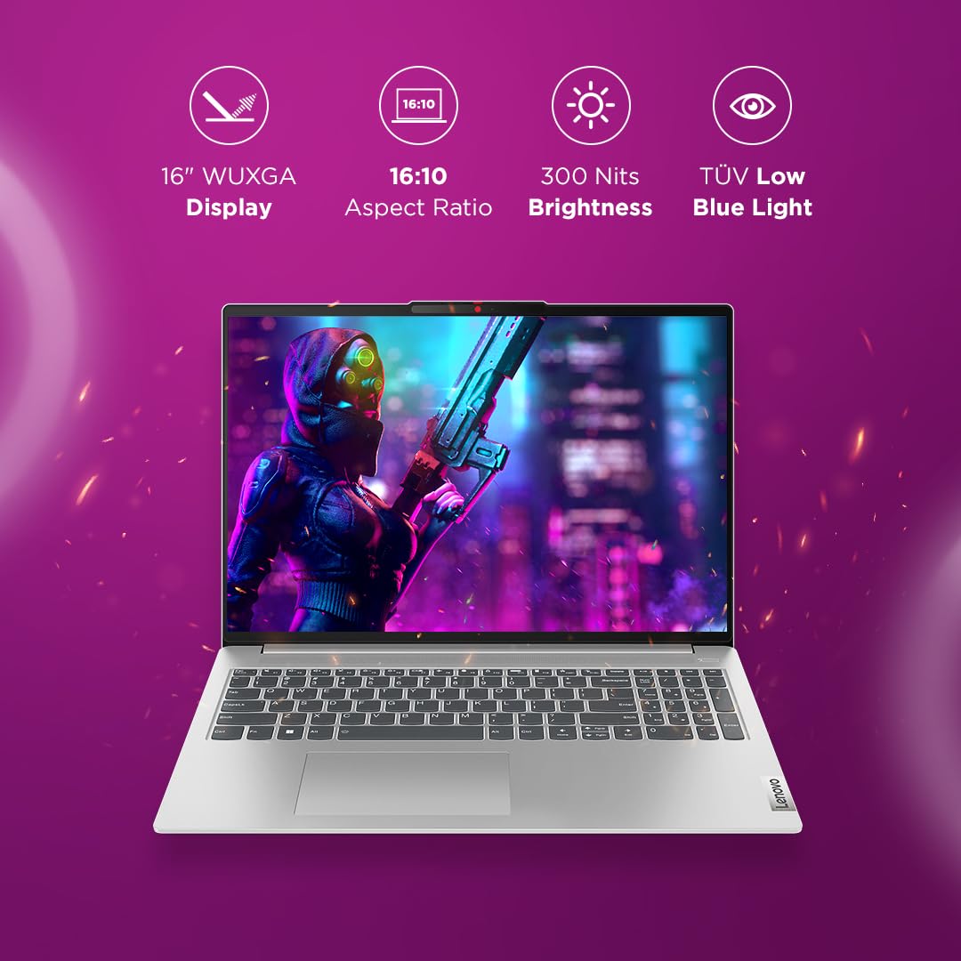 Lenovo IdeaPad Slim 5 13th Gen Core i7-13700H (16GB RAM/512GB SSD/Intel Iris Xe Graphics/WUXGA IPS Display/16 (40.6cm)/Windows 11/MS Office 2021/Backlit Keyboard/Grey/1.89Kg), 82XF003HIN Laptop