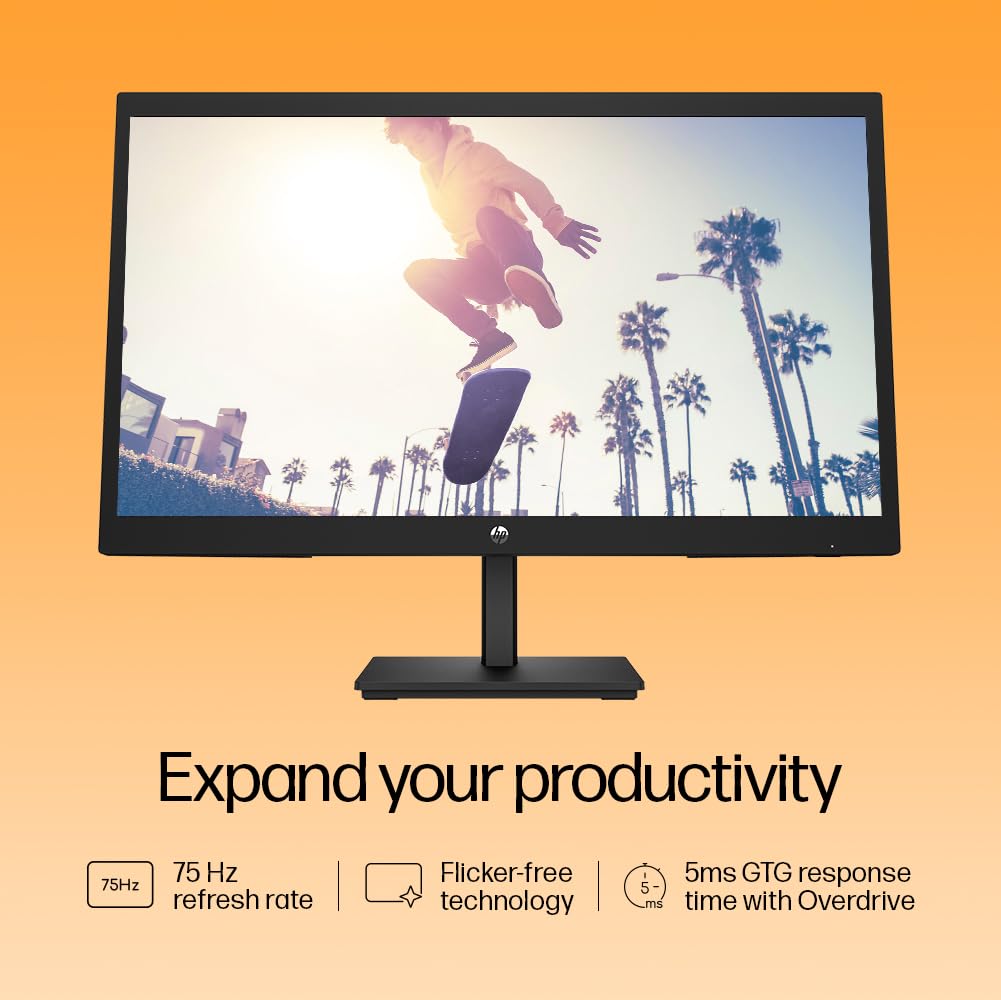 HP V22v G5 FHD Monitor,21.45inch(54.5 cm),FHD(1920 x 1080);200 Nits,Anti-Glare, Low Blue Light Mode,2.8kg - Zapnet.in