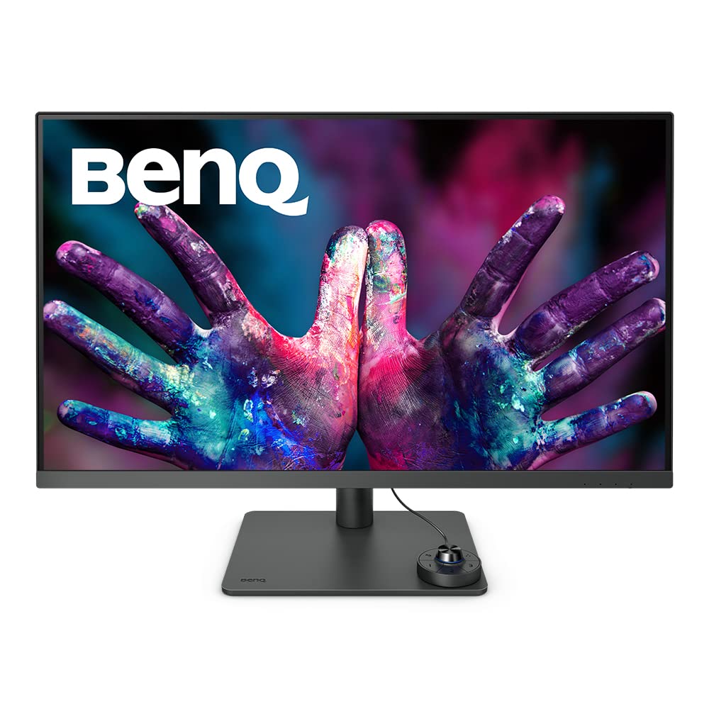 BenQ PD3205U 31.5" (80.01 cm) LCD 3840 x 2160 Pixels 4K Monitor, UHD, sRGB, Rec.709, HDR10, IPS, AQCOLOR Technology, Factory-Calibrated, Color Mode, Darkroom Mode,CAD/CAM Mode,Hotkey Puck G2,KVM,Grey