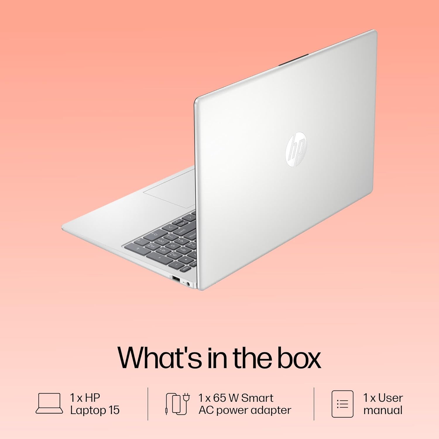 HP 15, 13th Gen Intel Core i5-1334U, 16GB DDR4, 512GB SSD (Win 11, Office 21, Silver, 1.59kg), Anti-Glare, 15.6-inch(39.6cm) FHD Laptop, Intel Iris Xe Graphics, Backlit KB, 1080p FHD Camera, fd0221TU