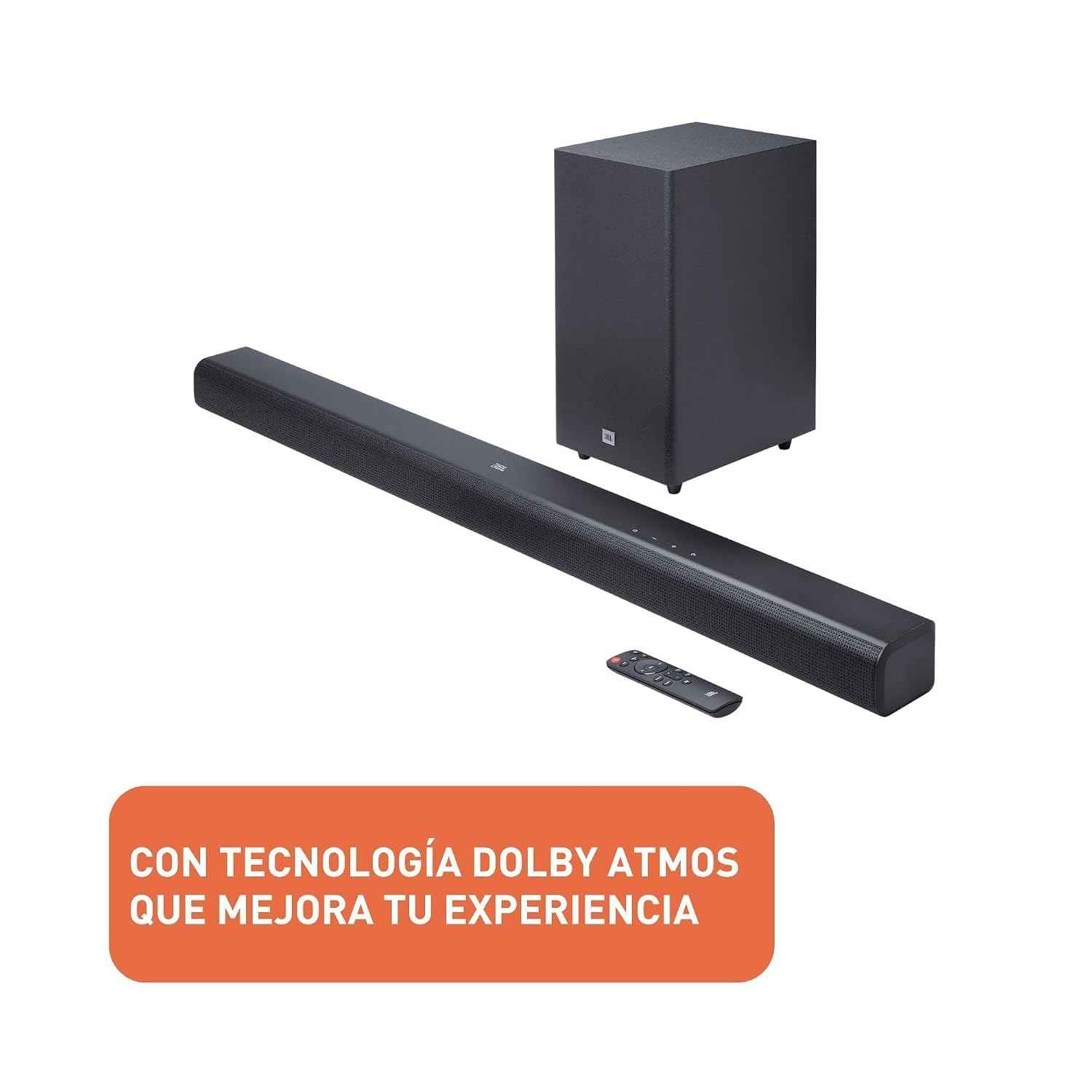 JBL Cinema SB580 Sound Bar and Subwoofer 3.1 Bluetooth, 440W Power, Dolby Atmos, with HDMI, HDMI eARC - Black