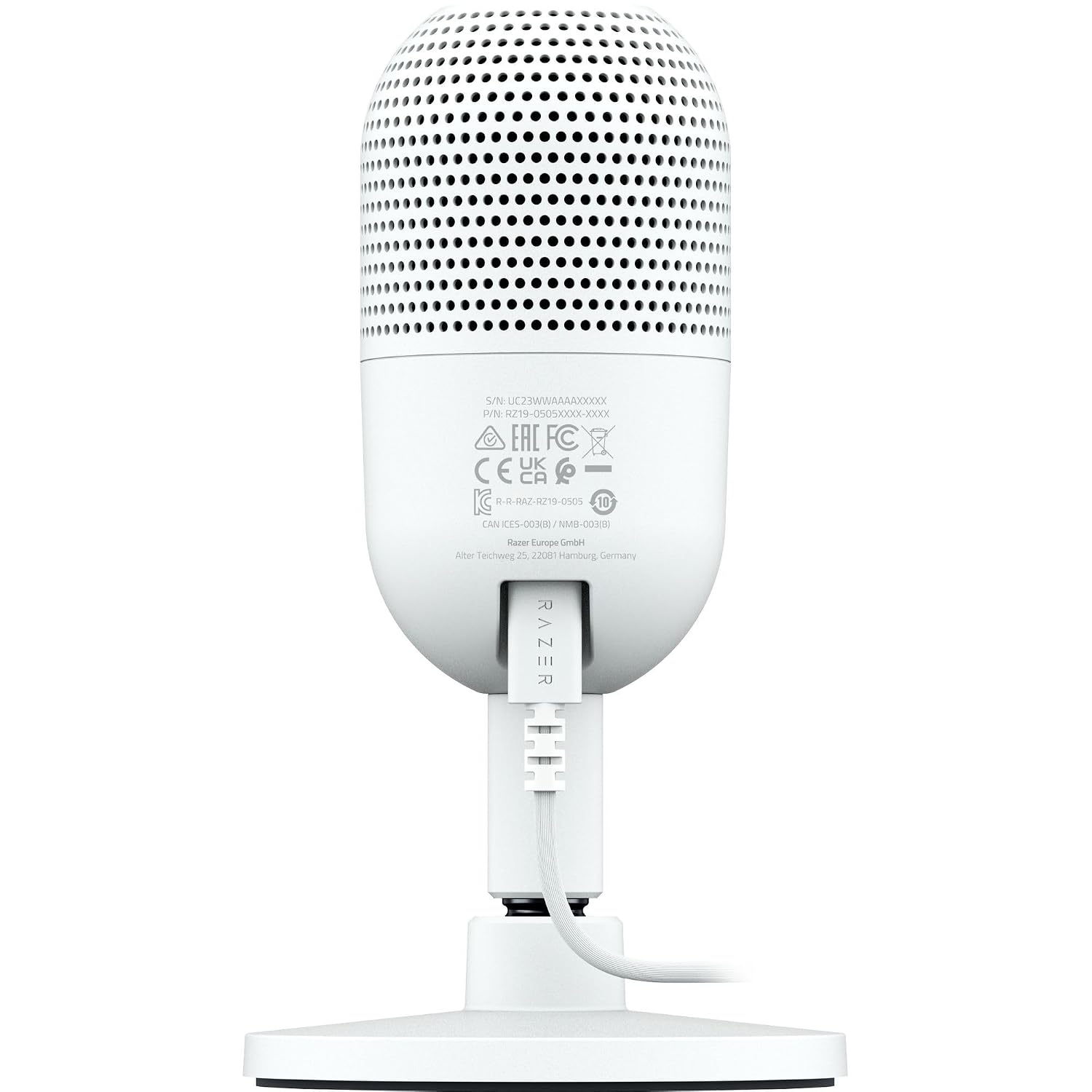 Razer Seiren V3 Mini USB Microphone: Condenser Mic - Supercardioid Pickup Pattern - Tap-to-Mute Sensor with LED Indicator - Shock Absorber - Ultra Compact - PC, Discord, OBS Studio, XSplit - White