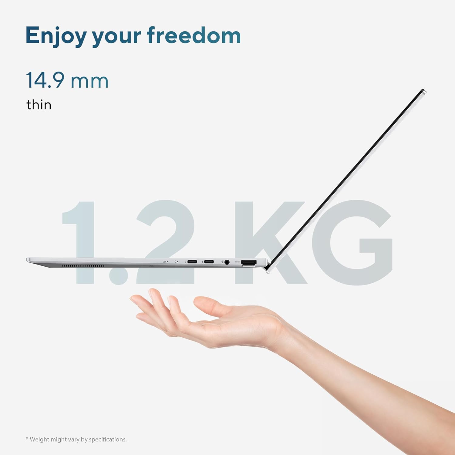 ASUS Zenbook 14, Intel Core Ultra 7, 16GB RAM, 1TB SSD, 3K OLED 16:10 120Hz, 14", Windows 11, Office 2021, Foggy Silver, 1.28KG, UX3405MA-PZ751WS, Backlit, Touchscreen, 75WHr AI Powered Laptop