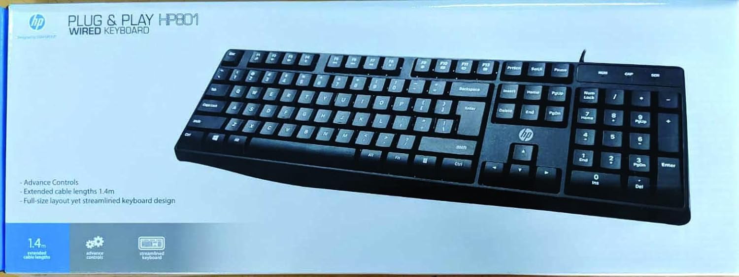 (Refurbished) HP Wired Keyboard (2U2H4P3)- Black