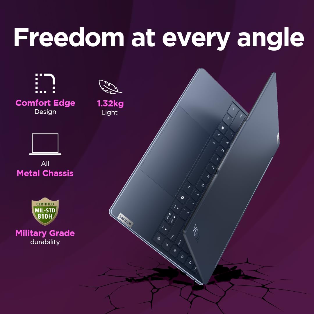 Lenovo Yoga 9 2-in-1 Intel Evo Core Ultra 7 155H 14"(35.5cm) 2.8K WQXGA+ OLED 400Nits 2-in-1 Laptop (32GB/1TB SSD/AI PC/Windows 11/MS Office 21/Digital Pen/Blue/1.5Kg), 83AC001LIN