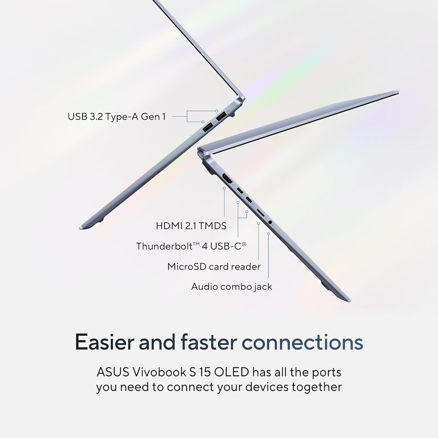 ASUS Vivobook S 16 OLED (2024), Intel Core Ultra 7 155H, Built-in AI, 16" 3.2K (40.64cm), 3200 x 2000 120Hz, (16GB/1TB SSD/Win 11/Intel Arc Graphics/MS Office 2021/Mist Blue/1.50Kg), S5606MA-MX751WS