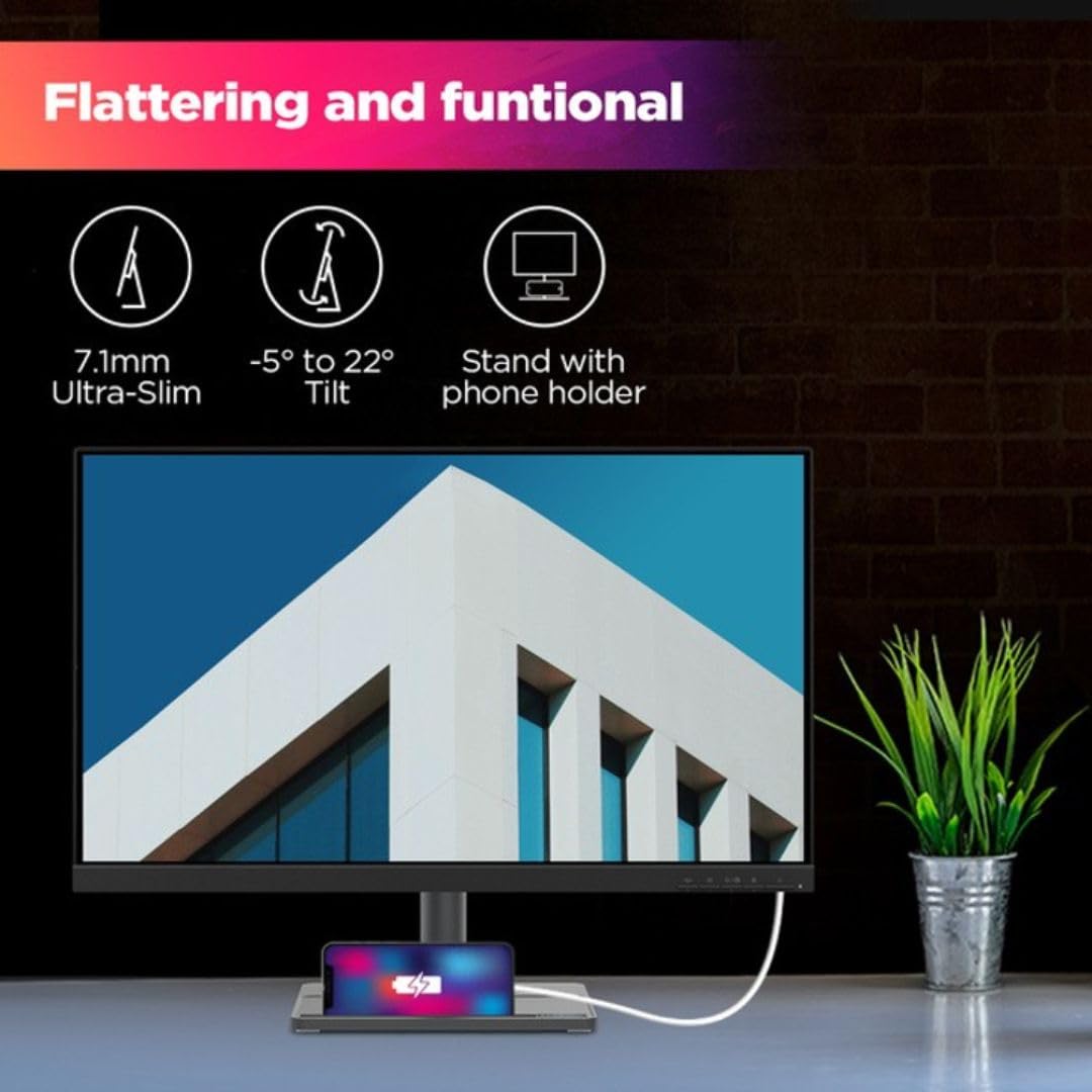 Lenovo L-Series 68.58 cm (27 inch) FHD IPS Ultraslim Monitor |16.7 Mn Colors, 75Hz, 4ms, AMD FreeSync, HDMI, TUV Eye Comfort & Low Blue Light, Smart Display Customization Artery - L27e-30