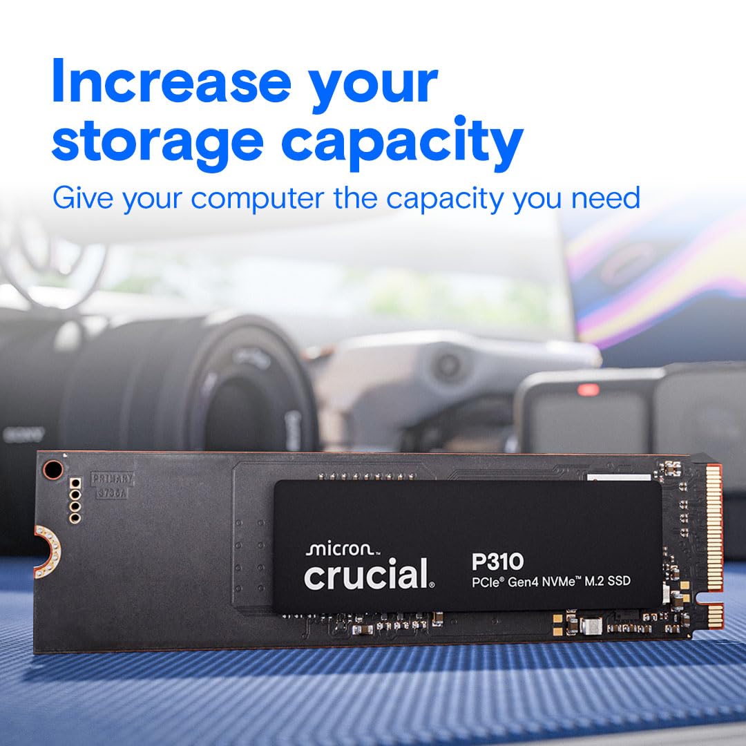 Crucial P310 500GB 2280 PCIe Gen4 3D NAND NVMe M.2 SSD – Up to 6,600MB/s – Shift up to Gen4 – Internal Solid State Drive (PC) – CT500P310SSD801