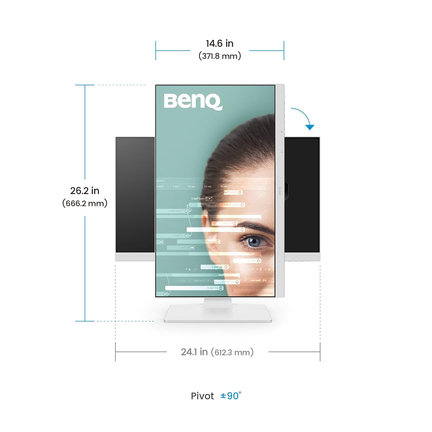 BenQ GW2786TC 27" IPS 100Hz Full HD Coding Monitor |USB-C(65W PD)| Daisy Chain| 99% sRGB| Coding Mode| Height Adjust|HDMI| DP| USB Hub| 2Wx2 Speakers| Eye Care| Noise Cancelling Microphone (White)
